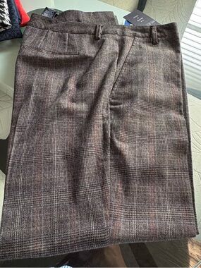 Zac & Rachel Brown and Gray Plaid Pants.